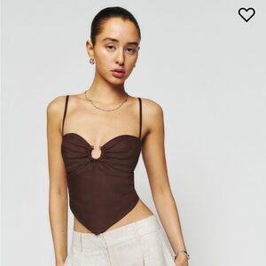 Reformation Sansa Linen Top in Cafe 🥥
